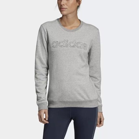 Adidas Spell out Gray crew sweater Animal Print - Picture 1 of 4